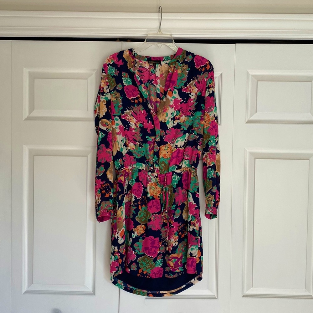 Dalia long sleeved shirt dress floral